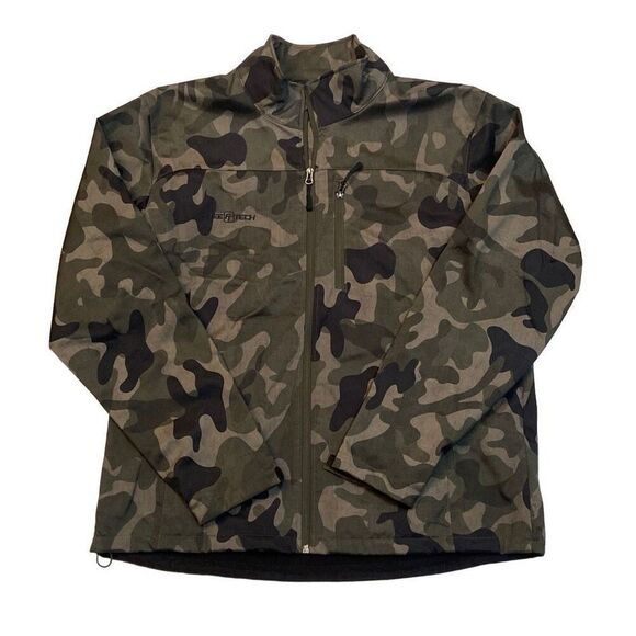 Free Tech Camo Print Long Sleeve Front Zip Jacket Zip Pockets Men Size Large - Picture 1 of 12